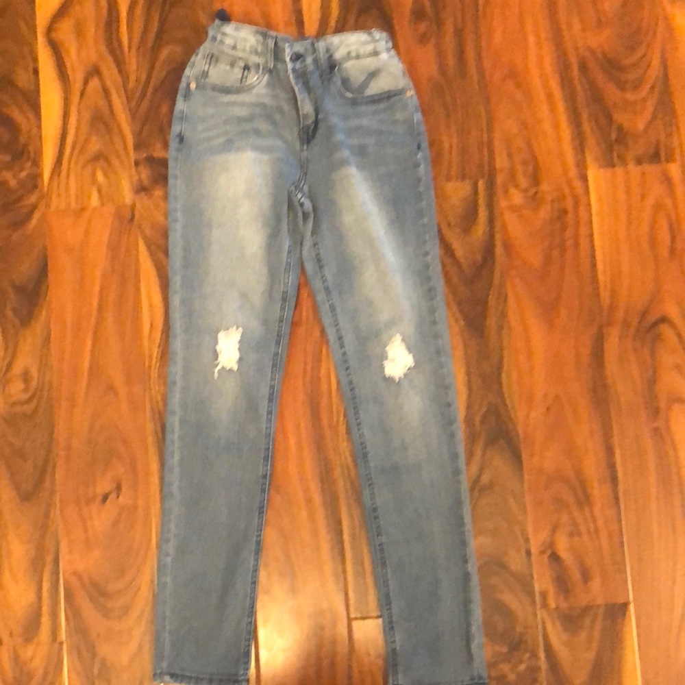 Blue Distressed Skinny Jeans